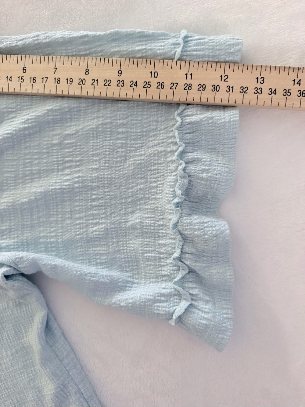 Wonderly Light Blue Ruffle Tiered Tunic Top - Picture 9 of 9